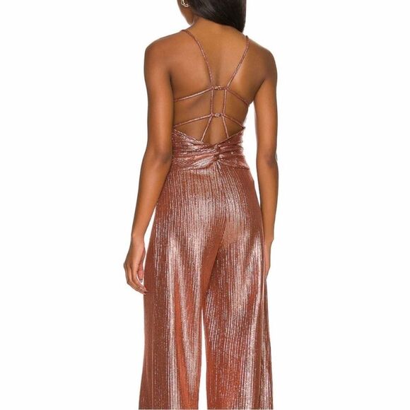 Free People Bronze Shimmer and Shine jumpsuit One
Piece Belted Size M New - Picture 6 of 8